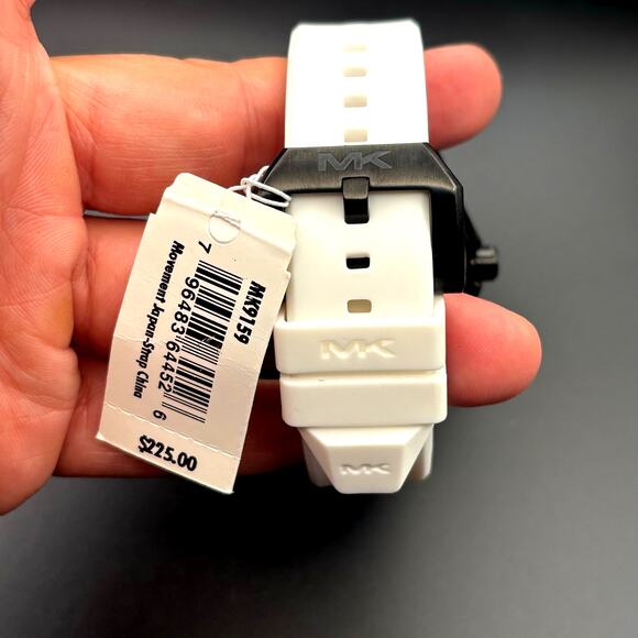 Michael Kors MK9159 Maritime 42mm White Silicone Strap Mens Dive Style Watch NIB - Picture 14 of 17